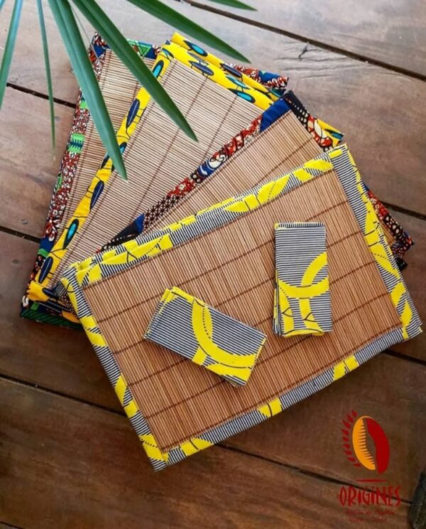 SET de TABLE en bambou et pagne